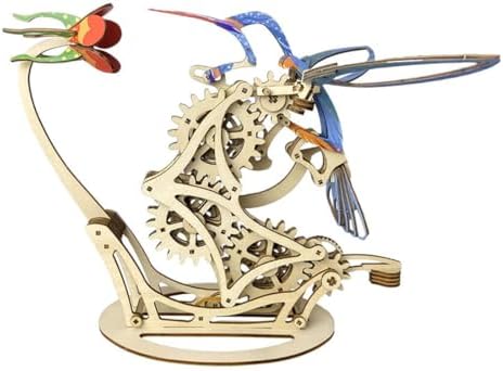 Aetheria 3D Wooden Puzzle for Adults, Colored Hummingbirds Model Kits - Steampunk Mechanical Wooden Puzzle Educational Brain Teaser for Adults to Build-Make Your Own Model -200+PCS - Image 3