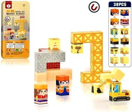 Magnetic Building Blocks 38 Pieces STEM Toy Set Ages 3-8 - Image 2