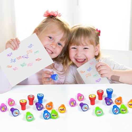 Cinrobiye 24 Pcs Airplane Stampers Party Favor Set, Cute Aviation Theme Stamps for Kids Birthday Party, Classroom Rewards, Carnival Prizes, Goody Bag Fillers, Travel & Sky Adventure Party Supplies - Image 6