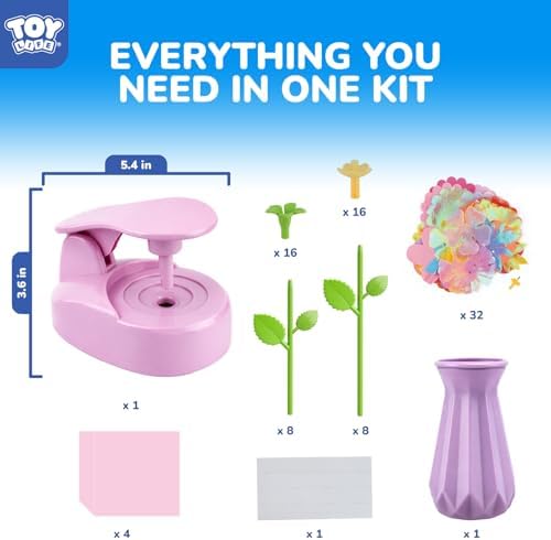 TOY Life DIY Flower Bouquet Craft Kit, Reusable Fabric, Ages 3-12 - Image 3