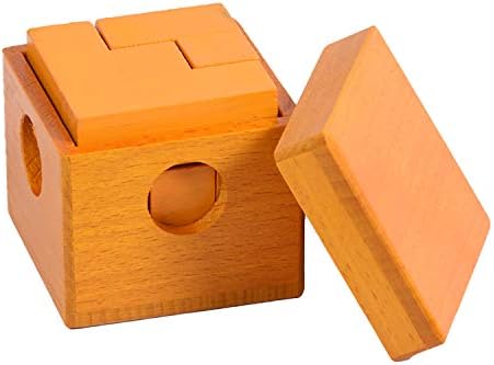 3D Wooden Cube Puzzles Wooden Brain Teaser Puzzle Gift Desk Puzzles Geometric Intellectual Jigsaw Logic Puzzle Educational Games Toy for Kids and Adults by AHYUAN by Ahyuan