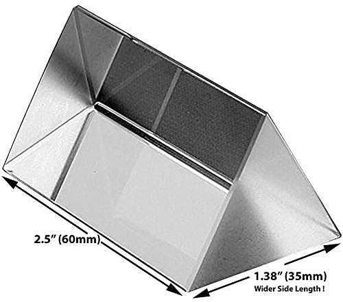Amlong Crystal 2.5 inch Optical Glass Triangular Prism for Teaching Light Spectrum Physics and Photo Photography Prism, 60mm - Image 2