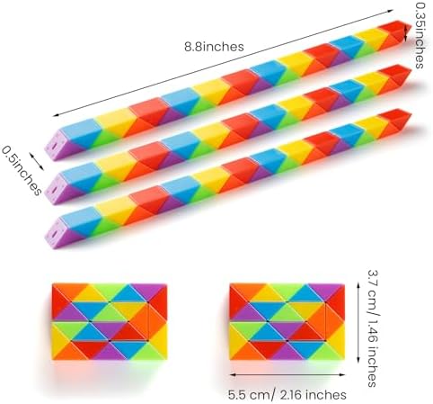 Yeetec Fidget Snake Cube Kids Party Favors Rainbow Twist Puzzle Toy for Christmas Stocking Stuffers Party Bag Fillers and Supplies School Prize Toys and Gifts (30) - Image 2