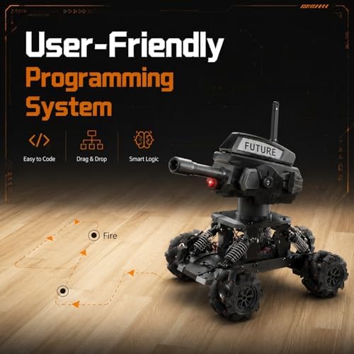 VANLINNY Robot Kits,360° Drifting RC Tank Toy,Science Projects for Ages 13+, STEM Educational Kit for Beginner,10 mph Fast DIY Remote Control Car,Programmable/Rechargeable, for Birthday. - Image 3
