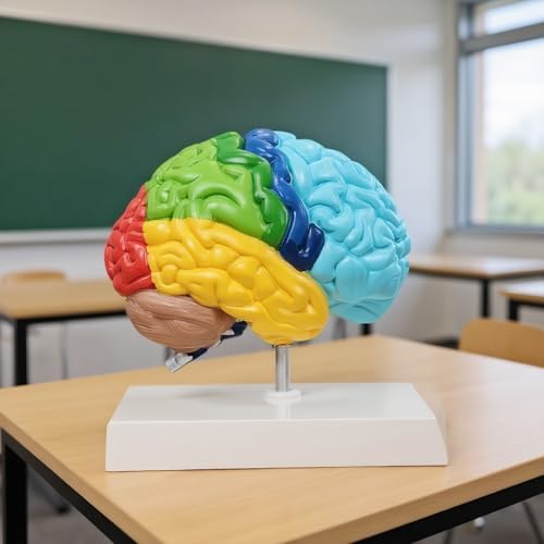 Life Size Human Half Brain Anatomy Model Colored Medical Teaching Tool for Kids Educational Science Kits with Detailed Brain Structure (Style 1) by Unknown