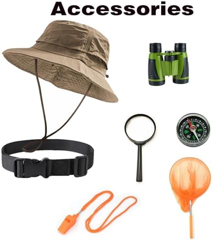 KAIPUTE Kids Explorer Adventurer Costume Boys Girls Safari Camping Trailblazer Jungle Seeker Outdoor Kit 3-13 Years - Image 6