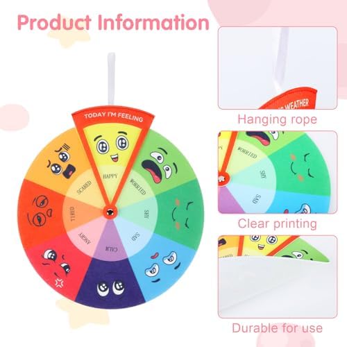 Feelings Wheel for Kids, Emotions Wheel, Feeling Chart for Kids, Emotion Chart for Kids Emotional Toys for Toddlers and preschoolers Emotional Psychology Tool Decor - Image 2