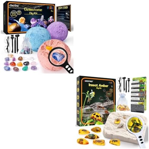 GobiDex Amber Dig Kit & Solar System Science Kit for Kids STEM Education Collection Kit，Archaeology Geology Science Projects Gift for Boys&Girls Age 6+ by GobiDex