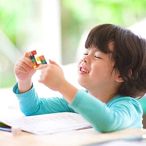Wooden Twist Cubes, Colorful Mind Game, Stretch, Twist, and Lock Brain Teaser (4 Fidgets) - Image 2