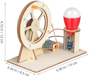 Hand Crank Generator Science Kit DIY Assembly Hand Generator for Electricity Experiments Manual Current Output Model for Kids Physics Learning 5.90 X 4.72 X 3.34 in - Image 4