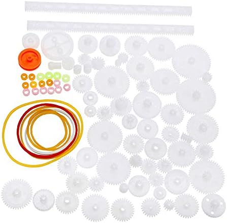 Artshu 75pcs Mixed Plastic Gearbox Rack Pulley Belt Worm Gear Single & Double-Gear 8-56 Teeth DIY Tool for Robot Repair & Toy Car DIY Kit - Image 2