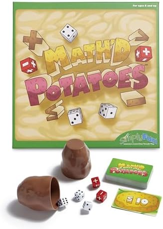 SimplyFun Math’d Potatoes Board Game, Math Game for Kids Ages 8+, Educational Dice Game with Addition and Subtraction - Fun Math Challenge for 2-4 Players by SimplyFun