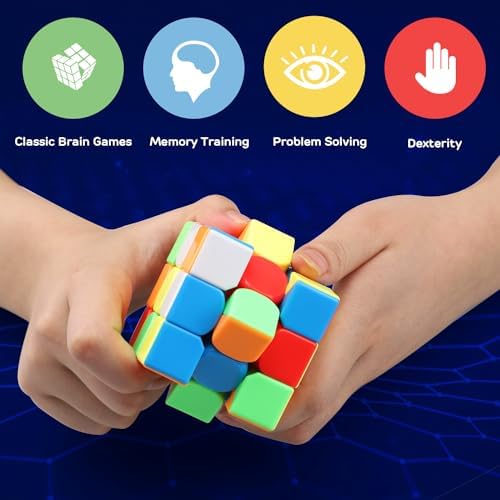 STEAM Life Speed Cube Set 3 Pack - Magic Cube Set with 3x3 & 2x2 Speed Cubes, Pyramid Cube - Smoothly Collection for Kids, Teens & Adults - Image 5