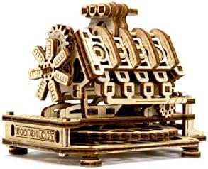 WOODEN.CITY V8 Engine 3D Wooden Puzzle Kit, 200 Pcs DIY Mechanical Model, Made in EU - Image 2
