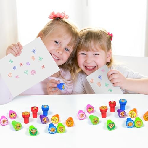 Cinrobiye 24 Pcs Pizza Stampers Party Favor Set, Cute Food Pizza Stamps for Kids Birthday Party, Classroom Rewards, Carnival Prizes, Goody Bag Fillers, Pizza Themed Party Supplies - Image 6