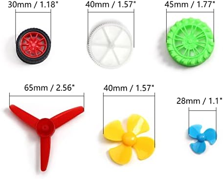 Fielect 69Pcs Plastic Gear Kit DC Motor Gears Kit DIY Gear Assortment Accessories Set for Motor Robot Various Gear Axle Belt Bushings - Image 6