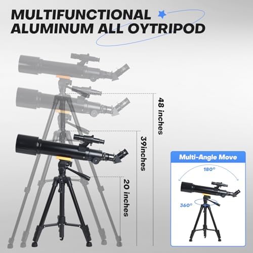 Telescope for Beginners : 70mm / 500mm Refractor (150X HD) Easy Set Up - Image 5