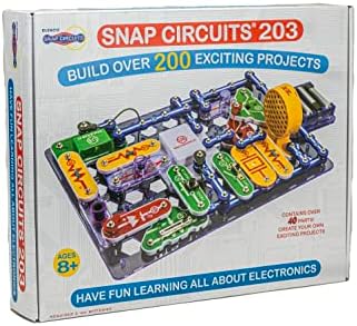 Snap Circuits 203 Electronics Exploration Kit | Over 200 STEM Projects | Full Color Project Manual | 42 Snap Modules | Unlimited Fun by SnapCircuits