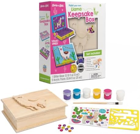 Masterpieces Craft Set - Llama Keepsake Box Classic Wood Paint Kit - Premium Quality Educational and Fun Activity for Kids and Families - Great Gift Idea for Holidays Birthdays and Everyday Use - Image 2