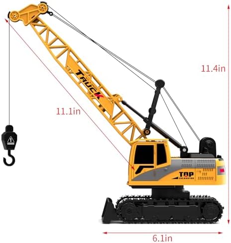 Dwi Dowellin Remote Control Crawler Crane for Boys,11-Channel 2.4GHz RC Construction Crane Toy for Kids Age 3 4-7 8 9 10 Year Old - Image 2