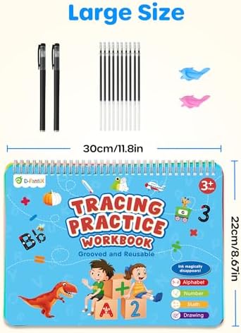 D-FantiX Large Magic Grooved Writing Practice Books for Kids Age 3-8 - Image 5