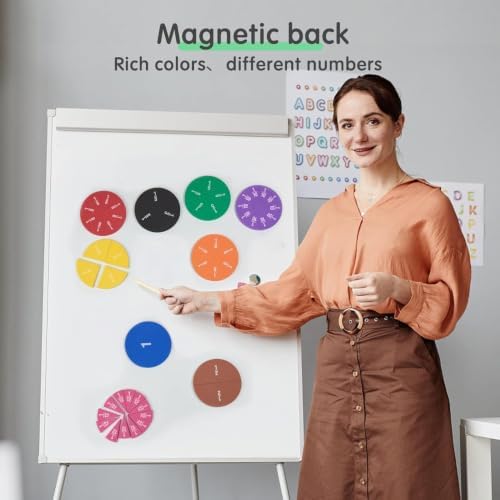 4 Pack Magnetic Fraction Circles 204 pcs Fraction Bars Set - Image 3