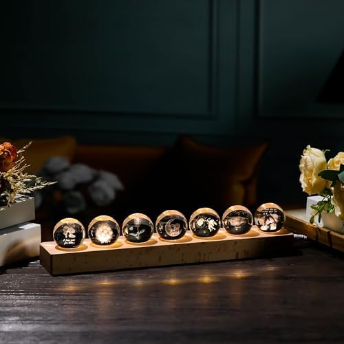 Qianwei 3D Crystal Ball Lovers Crystal Lamp with Led Base - Best Valentines I Love You Gifts for Boyfriend Girlfriend Wife Husband - Rose Couples Cupid Wedding Gifts for Couple Lovers - Image 2