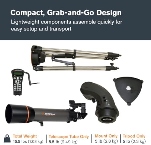 Celestron - NexStar 102SLT Computerized Telescope - Compact and Portable – Refractor Optical Design - SkyAlign Technology - Computerized Hand Control - 102mm Aperture - Image 6