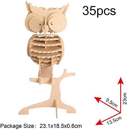 Georgie Porgy 3D Wooden Puzzles for Kids Toys Construction Woodcraft Kits DIY Model Puzzle Kits Birthday Gifts Pack of 6 (Bee Owl Flamingo Unicorn Sea Turtle Shark) - Image 6