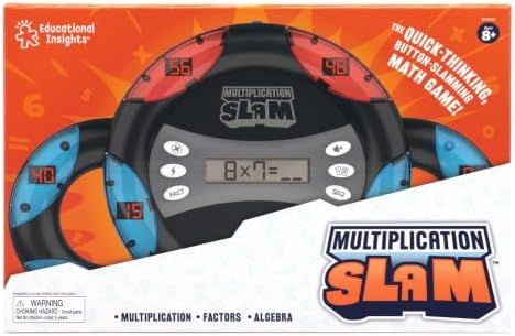 Educational Insights Multiplication Slam - 3rd Grade Math Games for Kids 8-12, Multiplication Learning Games for Kids, Handheld Electronic Math Game, Self-Teaching Elementary STEM Tools - Image 3
