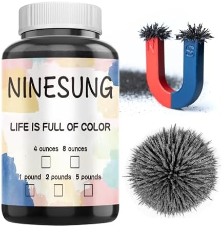 Magnetic Sand, 2 Pound Iron Filings, Iron Powder Filings Magnetic Power for Magnet Education and School Experiments Learning, Iron Oxide Powder Shavings for Science by NINESUNG
