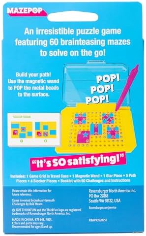 ThinkFun MazePop | Magnetic Puzzle Game | 60 Brain-Boosting Mazes | Travel-Friendly Logic Toy | Ages 8+ - Image 6