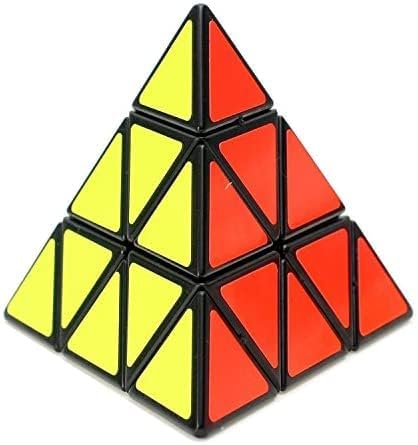 Pyramid Cube Speed Cube Glow in Dark Magic Speed Cube 3-D Brain Teasers IQ Puzzles for Kids and Adults (Black Background Sticker) - Image 2
