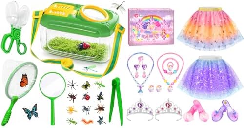 17 PCS Bug Catching Kit Bug Catcher for Kids, Princess Dress Up Shoes Set by HAIMST
