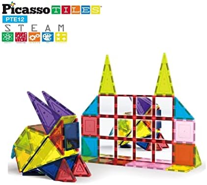 PicassoTiles Mirror Magnetic Building Tile Blocks, Construction Sensory Gifts Magnets Expansion Square Set, Toddler Magnets, Educational Toys for 3+ Year Old, Kindergarten Toys, Stacking Blocks - Image 2