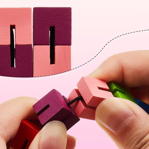 Sumind 12 Pcs Wooden Twist Block Puzzle, Fidget Toy for Teens Adults - Image 3