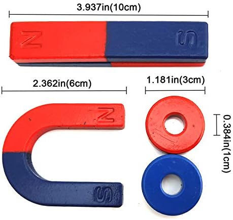 EUDAX Physics Science Magnets Kit for Education Science Experiment Tools Icluding Bar/Ring/Horseshoe/Compass Magnets - Image 3