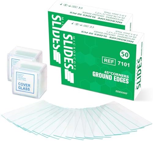 ZEEGOO Microscope Slides and Covers, 100 Glass Slides + 200 Coverslips by ZEEGOO