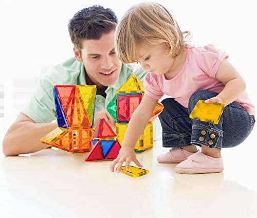 Tytan Tiles 80-Piece Magnetic Tiles Building Set, Ergonomic Design, Kids’ STEM Toy, Race Cars, Architectural Building, Creative Play, Pattern Recognition, Includes Storage Bag, Ages 3 and Up - Image 6