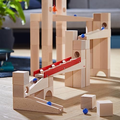HABA Wooden Marble Run Ball Track Set, STEM Toy for 4-10 Year Olds and Educational Building Set with 42 Pieces, Fun Marble Maze Game, Made in Germany - Image 2