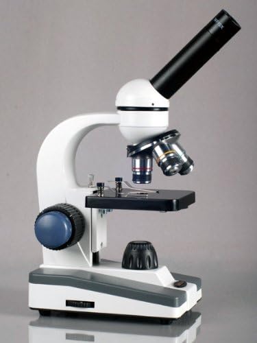 AmScope M150 Series Portable Monocular Student Compound Microscope - 40X-1000X Magnification - Comes with 50 Blank Slides, 100 Cover Slips & More