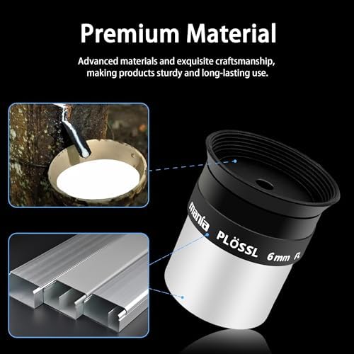 Astromania 1.25Inch Metal Collimating Cheshire Eyepiece Without Laser for Newtonian Reflector Telescope - Short Version - Bundle with - 1.25" 6mm Plossl Telescope Eyepiece - Image 3