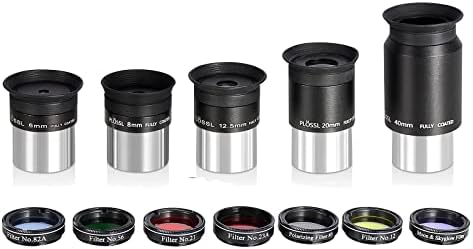 CelticBird 1.25" Eyepiece and Filter Set with a Carry Case-Telescope Accessory Kit (13 Piece) - 5pcs Plossl Eyepieces & 5pcs Color Filters & a 2X Barlow Lens & a Moon Filter & a Polarizing Filter - Image 6