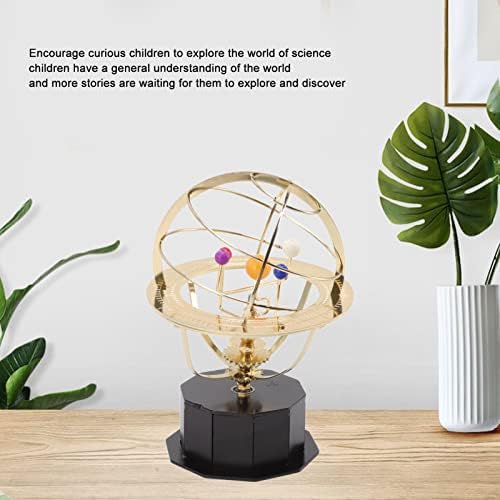 Wnvivi Solar System Model,Gold Grand Orrery Model with Base,Metal Solar System Model Decoration for Living Room Wine Cupboard Decor - Image 2