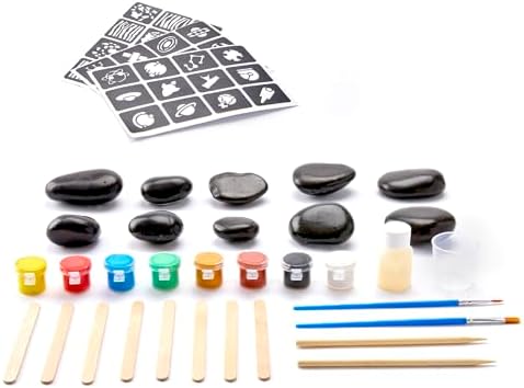 Discovery™ Solar System Studio Rock Art Kit, 35-Piece Space Craft Painting Set, Paint and Decorate Galaxy Rocks with Stencils, STEM Art Kit for Kids Ages 6+ by Discovery