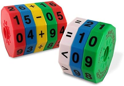 Geospace Original Math Spin Educational Travel Edition for Kids with Numbers & Arithmetic Operations- Handheld Magnetic Learning Game with 8 Magnetic Spin Wheels & Handmade Storage Pouch - Image 5