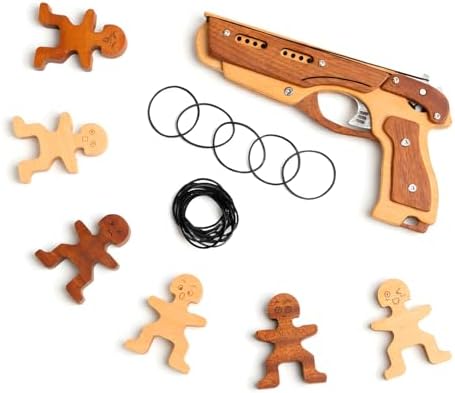 Rubber Band Gun Made from Hardwoods for Kids Ages 6+ by DadCarved