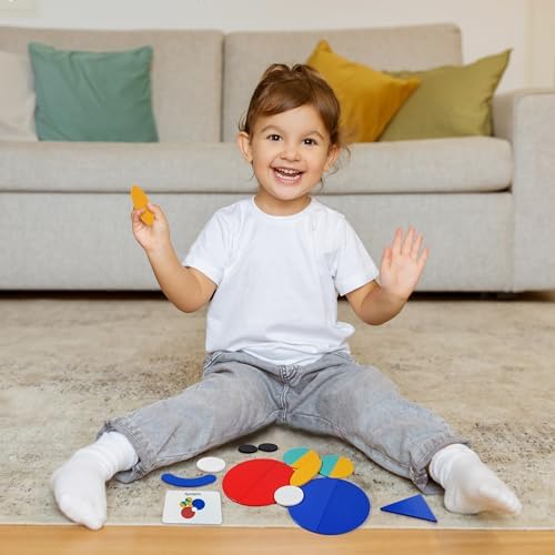LiKee Wooden Shape Puzzle, 36 Blocks & 60 Cards, Montessori Toy for Kids 3+ - Image 6