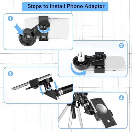 70mm Aperture Portable Refractor Telescope with Tripod and Phone Adapter - Image 6