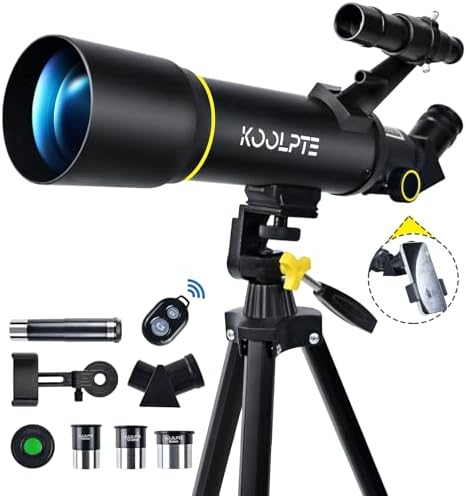 Koolpte Telescope for Kids, 70mm/400mm Travel Refractor Kit, Black by Koolpte